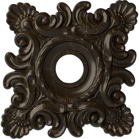 Ekena Millwork Crawley Medallion (Canopies up to 6 3/4"), 18"W x 18"H x 3 1/4"ID x 1 1/2"P, Stone Hearth Crackle CM18CRSHC